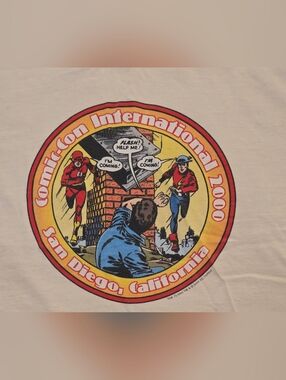 2000 Comic Con Graphic Tee - The Flash - SDCC - Vintage - Size XL